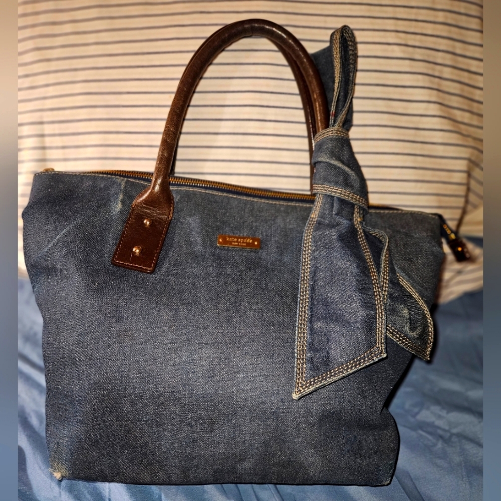Kate Spade Dungarees Denim Bow Emily Tote bag